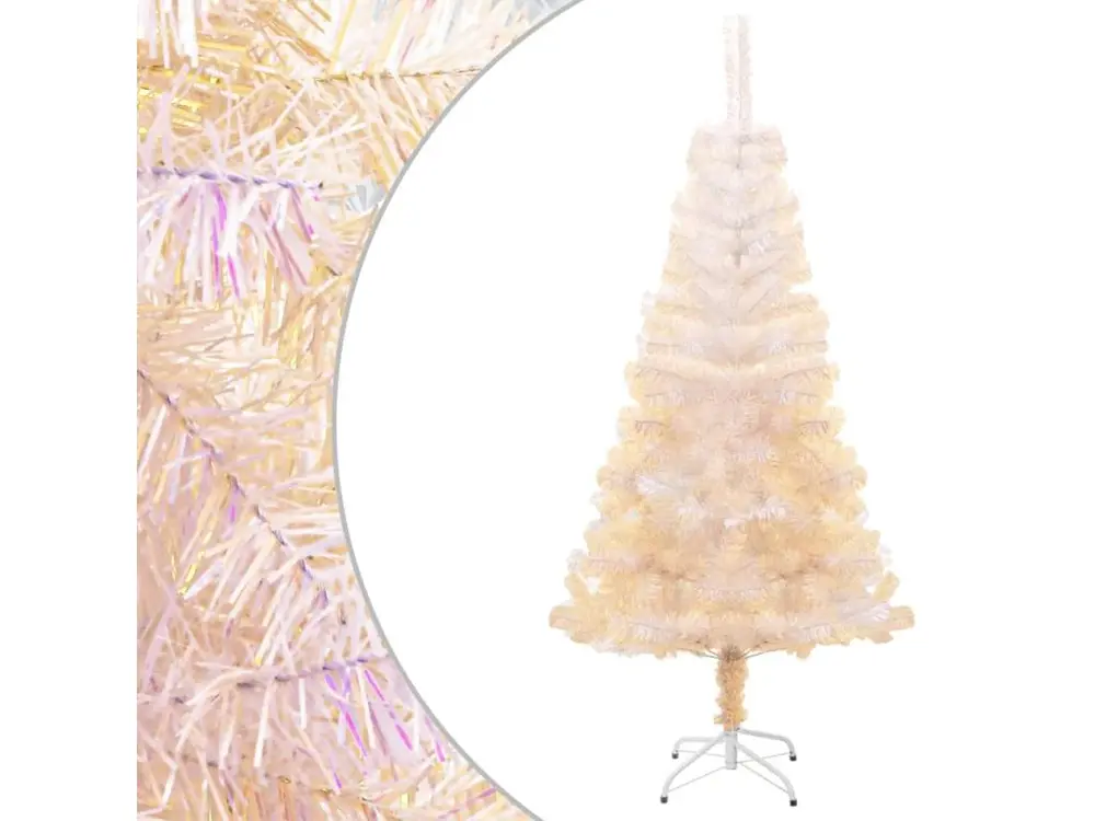 Sapin de Noël artificiel pointes iridescentes Blanc 150 cm PVC