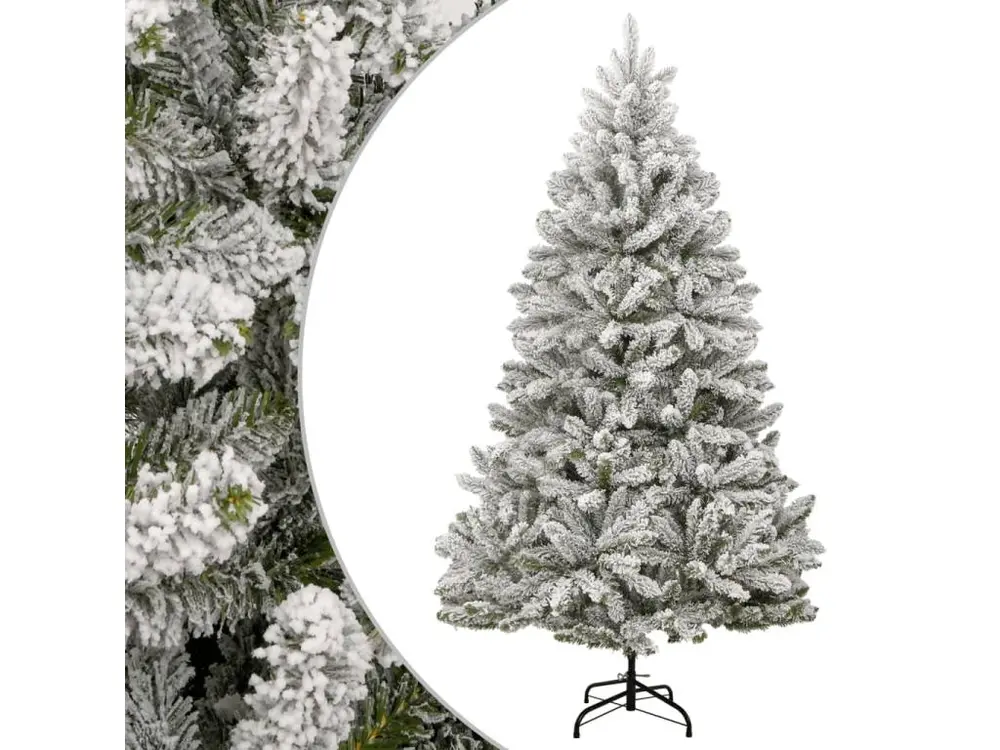 Sapin de Noël artificiel à charnières avec neige floquée 210 cm