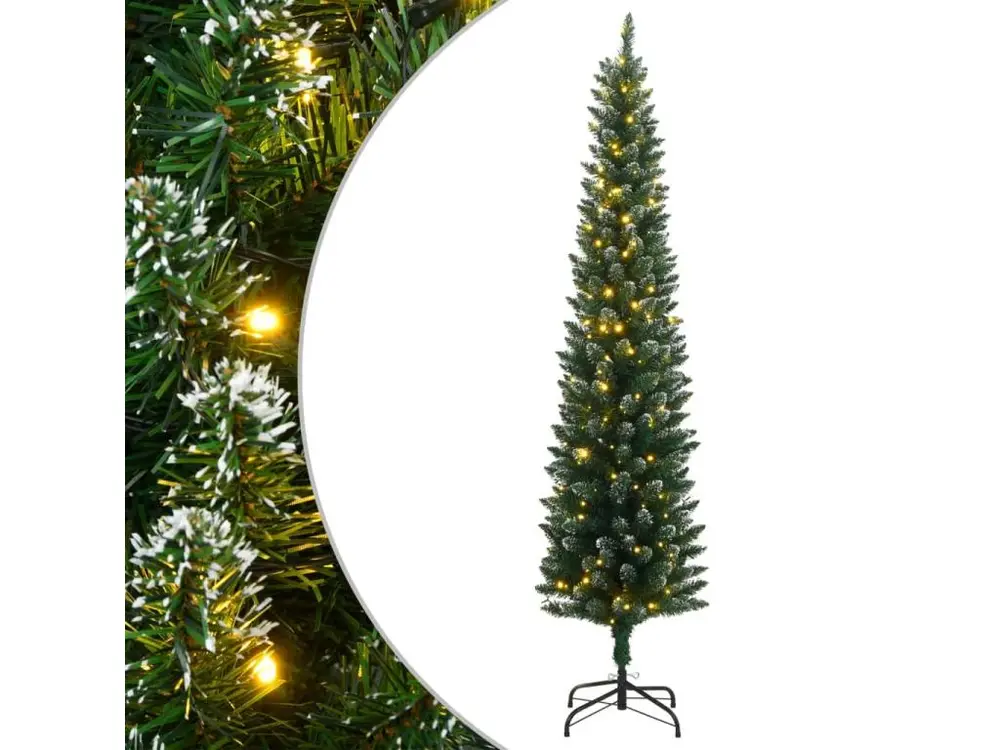 Sapin de Noël artificiel mince 150 LED 120 cm