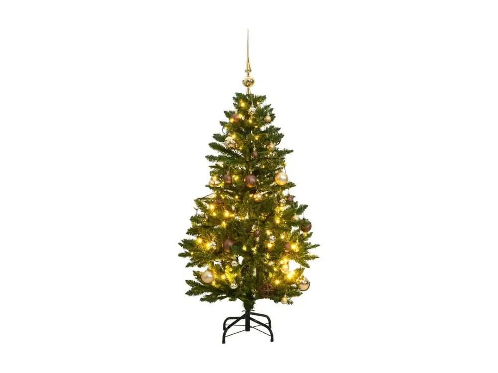 Sapin de Noël artificiel articulé 150 LED et boules 150 cm