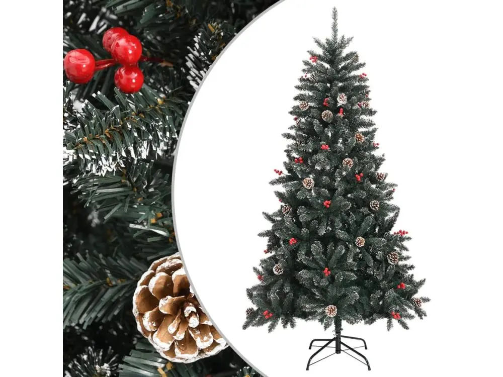 Sapin de Noël artificiel avec support Vert 180 cm PVC