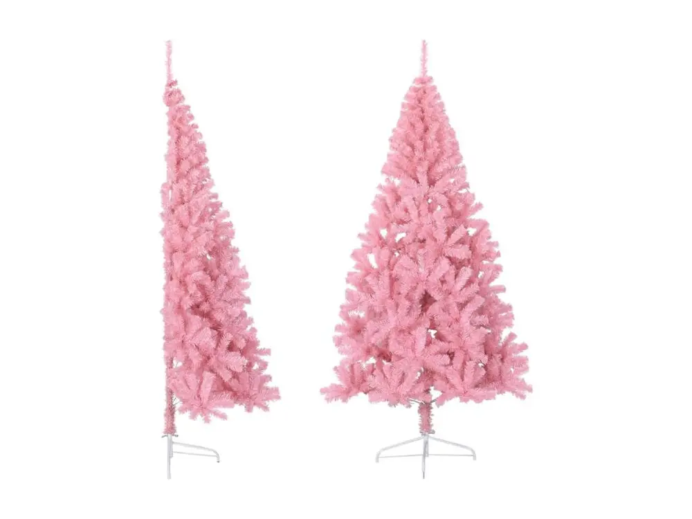 Demi sapin de Noël artificiel avec support Rose 210 cm PVC