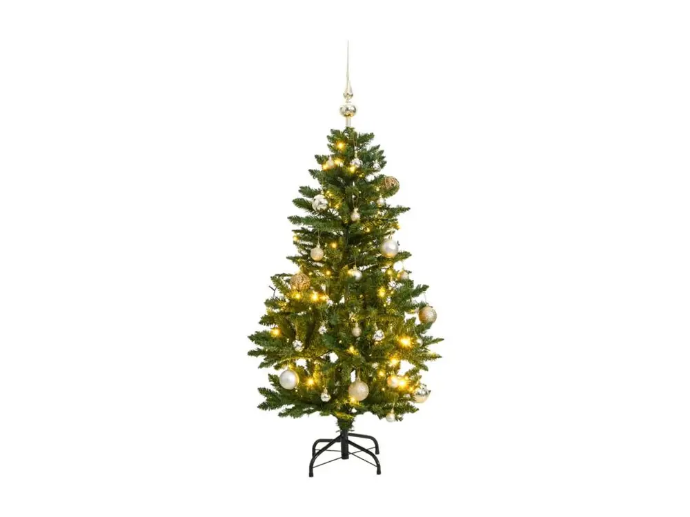 Sapin de Noël artificiel articulé 150 LED et boules 150 cm