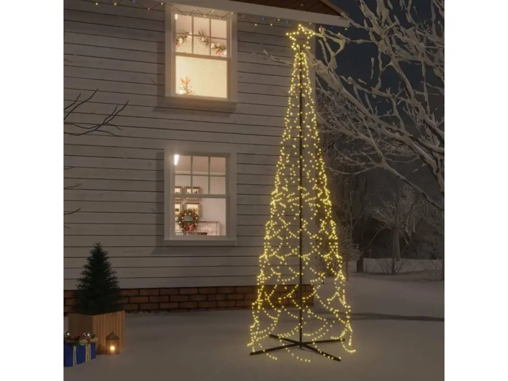 Arbre de Noël cône Blanc chaud 500 LED 100x300 cm