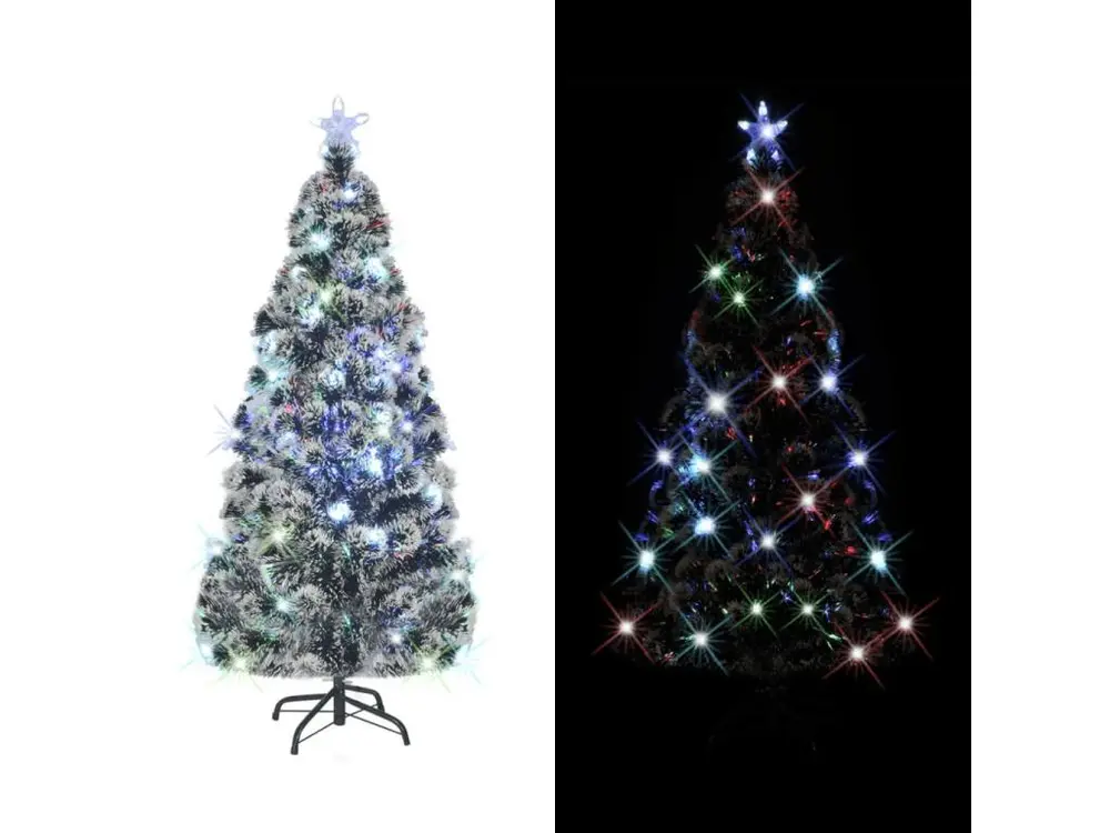 Sapin de Noël artificiel avec support/LED 150 cm fibre optique