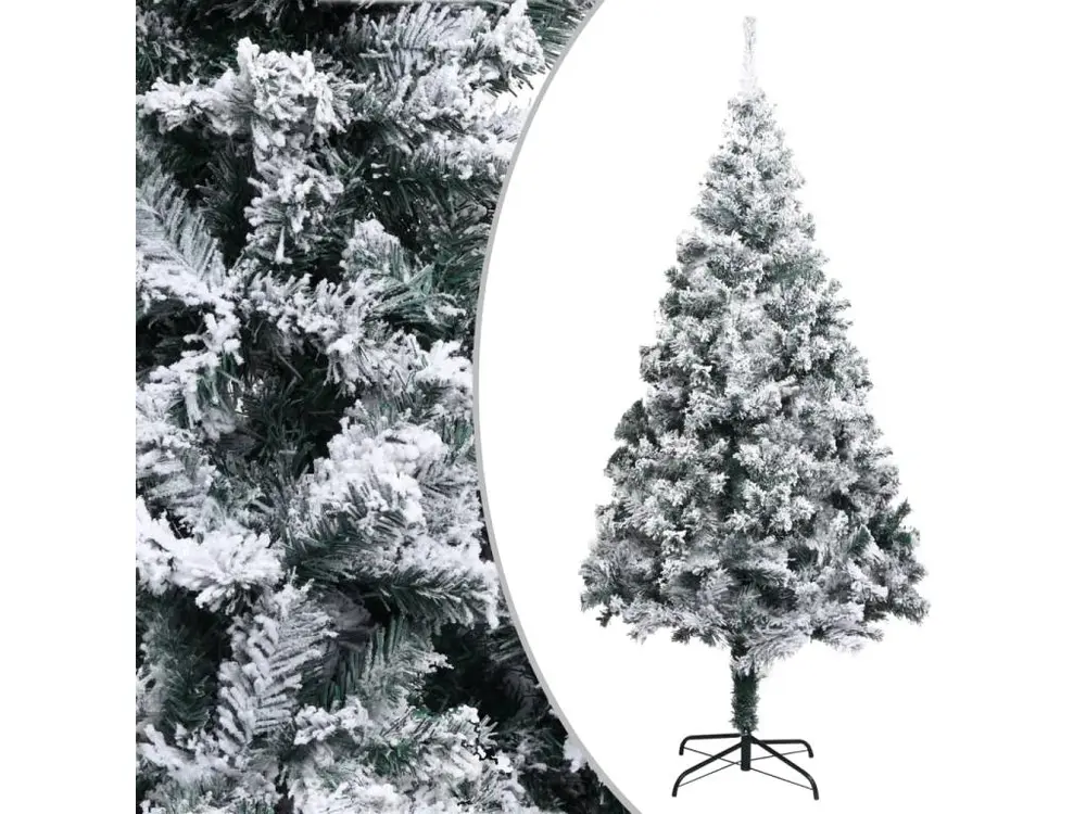 Sapin de Noël artificiel avec neige floquée vert 240 cm PVC