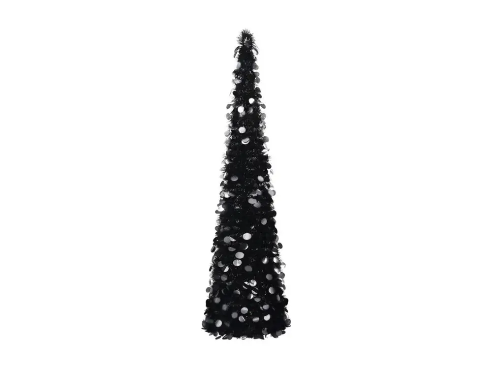 Sapin de Noël artificiel escamotable noir 150 cm PET