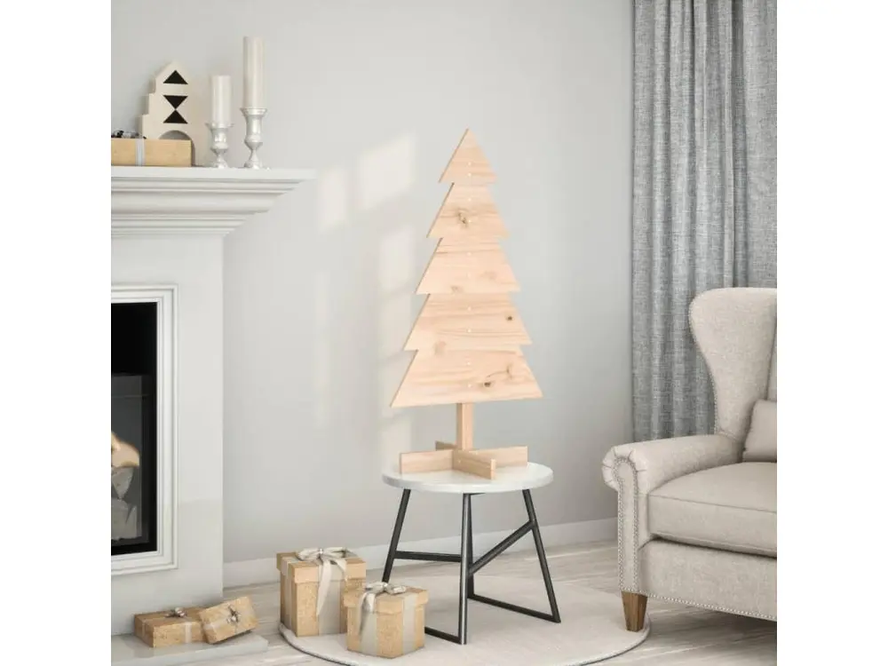 Arbre de Noël en bois pour décoration 100 cm bois massif de pin