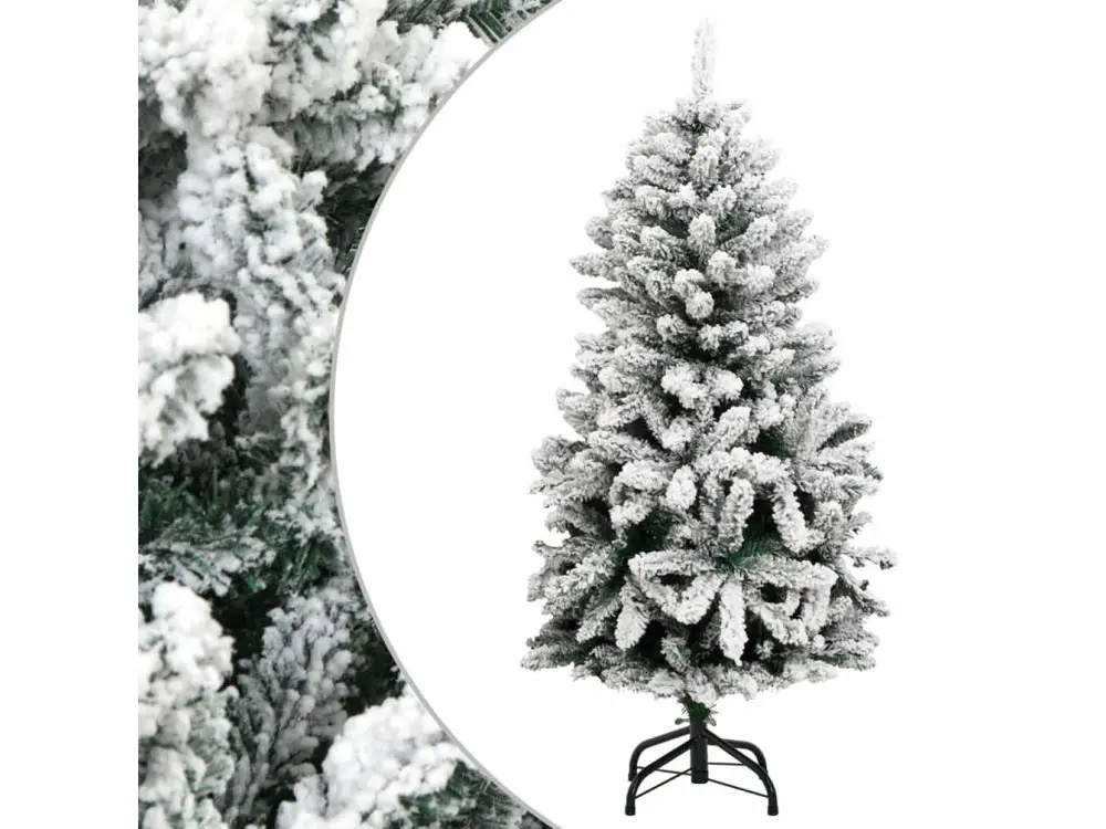 Sapin de Noël artificiel à charnières avec neige floquée 150 cm