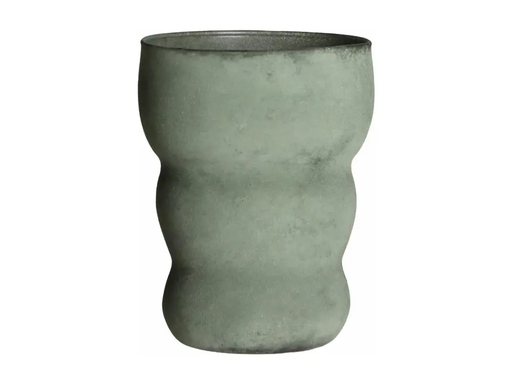 Vase en verre vert 14x14x19 cm