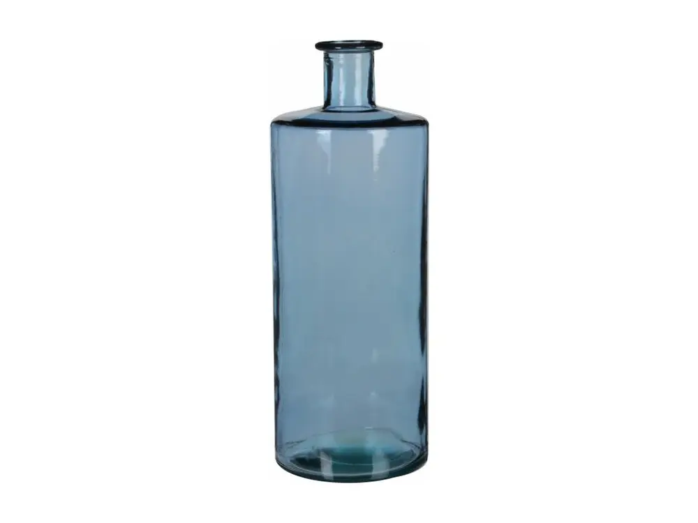 Bouteille decorative en verre recyclé - 40 x Ø15 - Bleu - GUAN