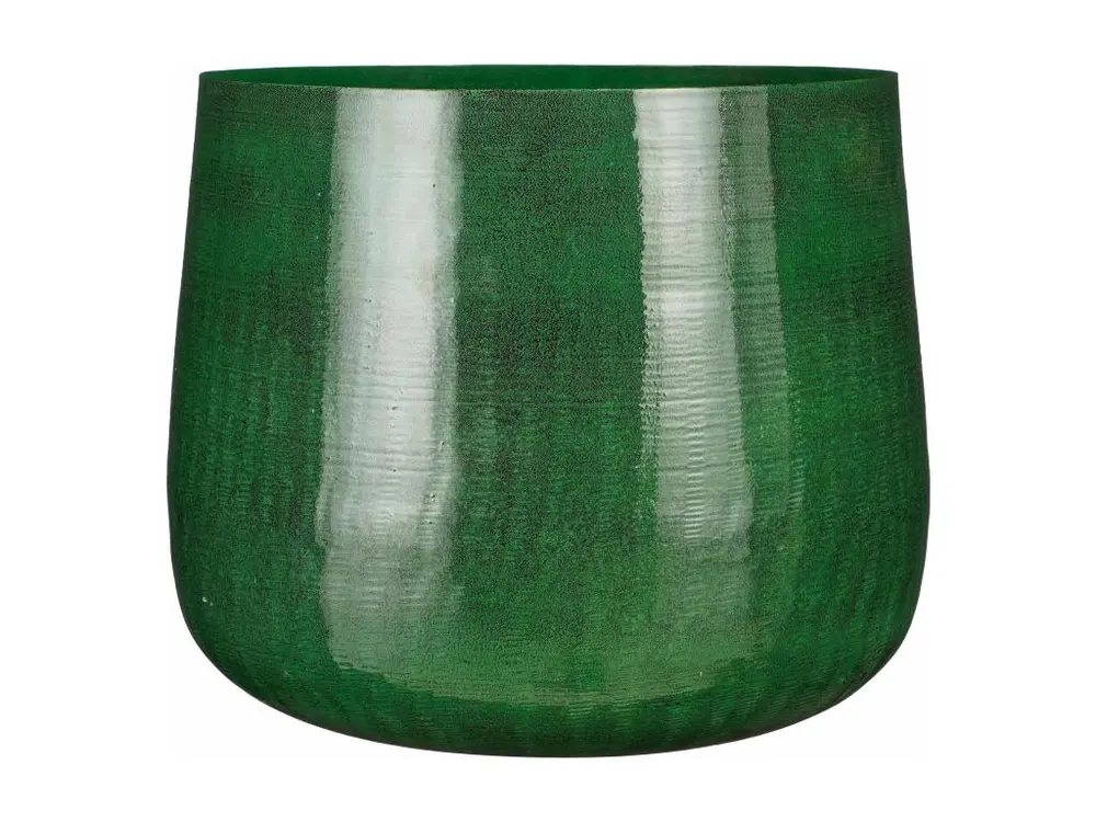 Pot de fleurs d'interieur en fer - 32 x Ø37 - Vert foncé - BENSON