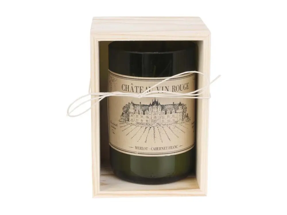 Bougie senteur bois de Santal en coffret oenologie Château vin rouge