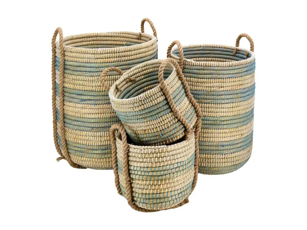 Cache-pots en jonc naturel (Lot de 4)