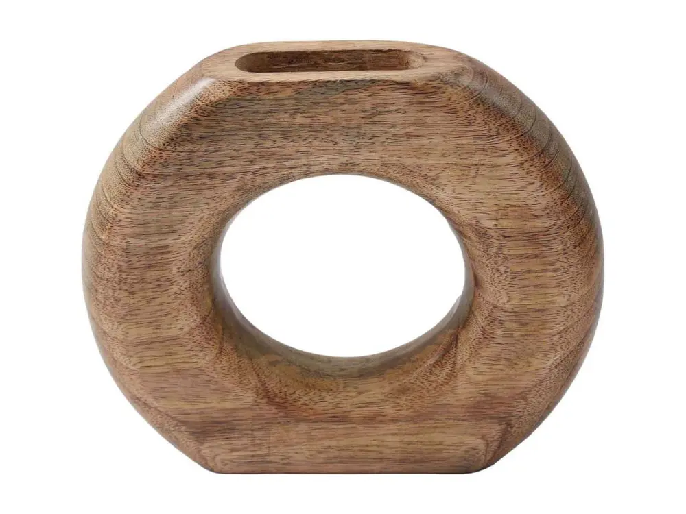 Vase rond en bois de manguier