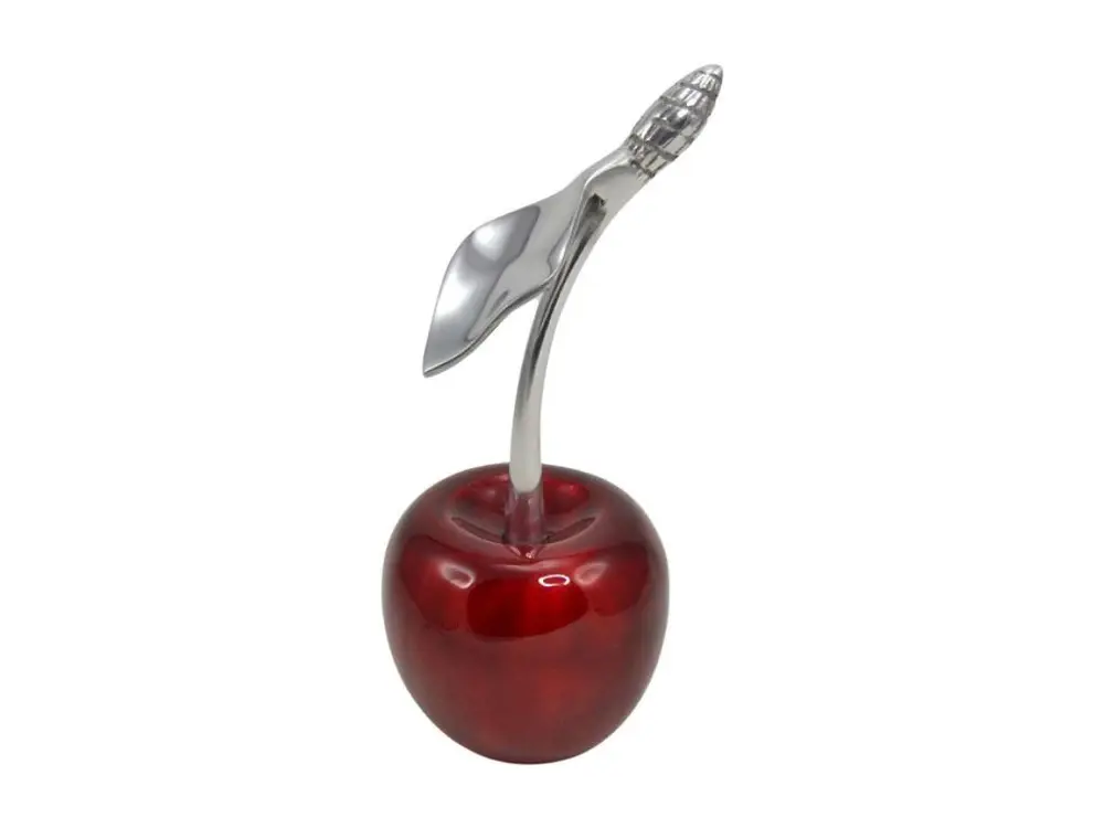 Statuette cerise rouge en aluminium Claire 1 cerise 10 cm