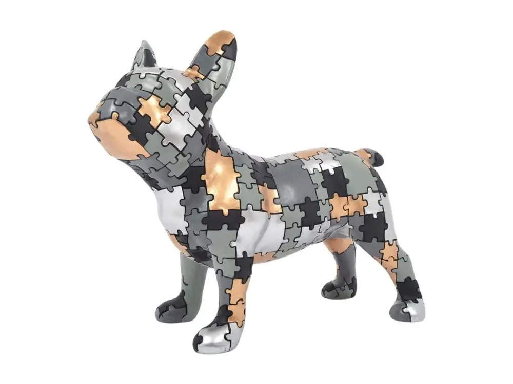 Statuette bouledogue debout en polyrésine Puzzle