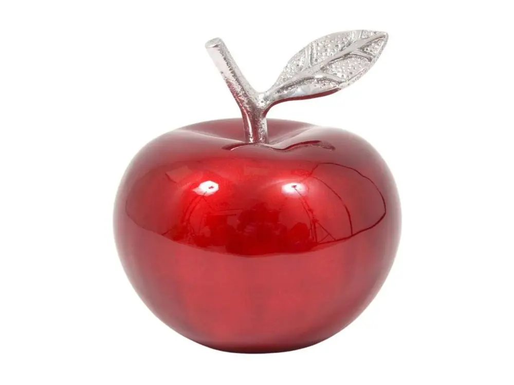 Statuette pomme rouge en aluminium Claire 13 cm