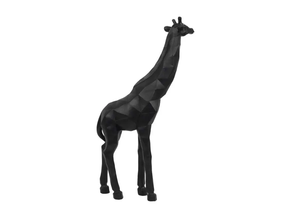 Girafe origami en polyrésine noire 40 cm