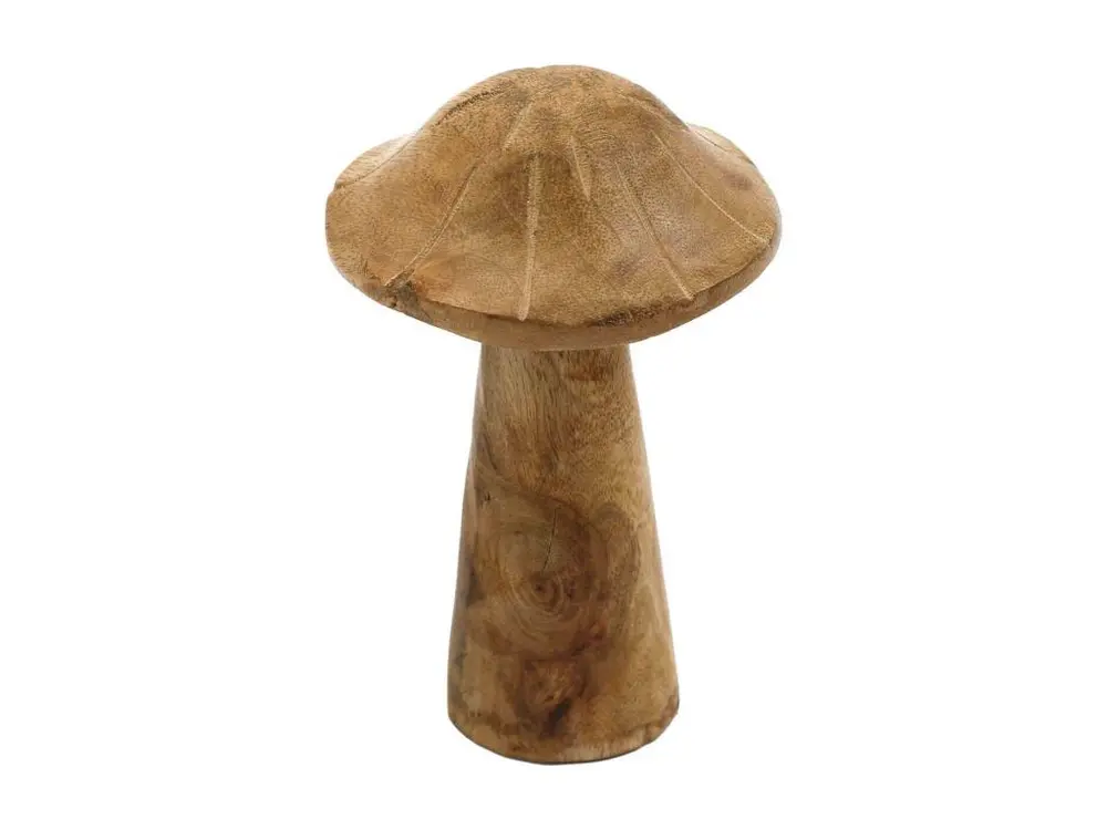 Champignon déco en manguier 15 x 12 cm