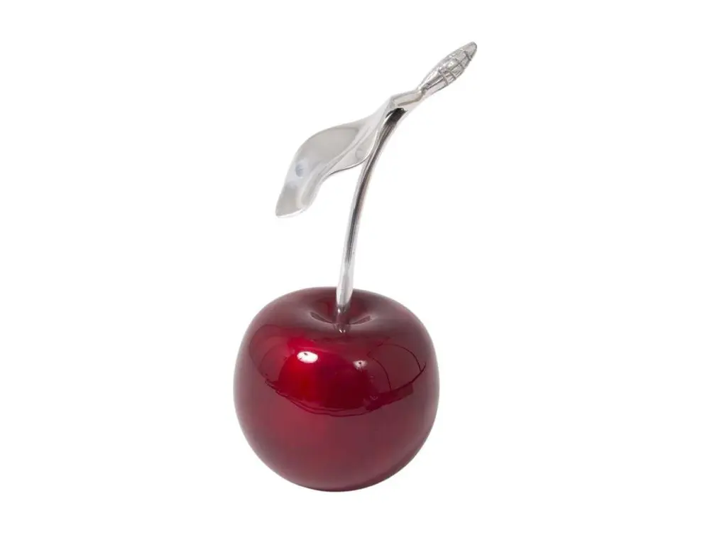 Statuette cerise rouge en aluminium Claire 1 cerise 14 cm