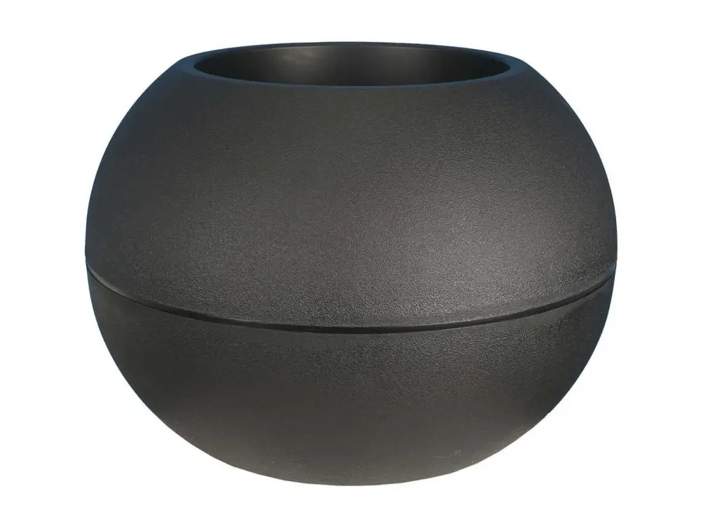 Pot en plastique boule effet granit 40 cm