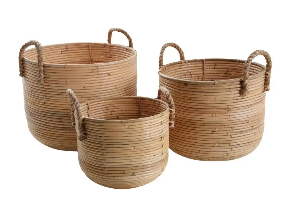 Cache-pot ronds en poelet (Lot de 3)