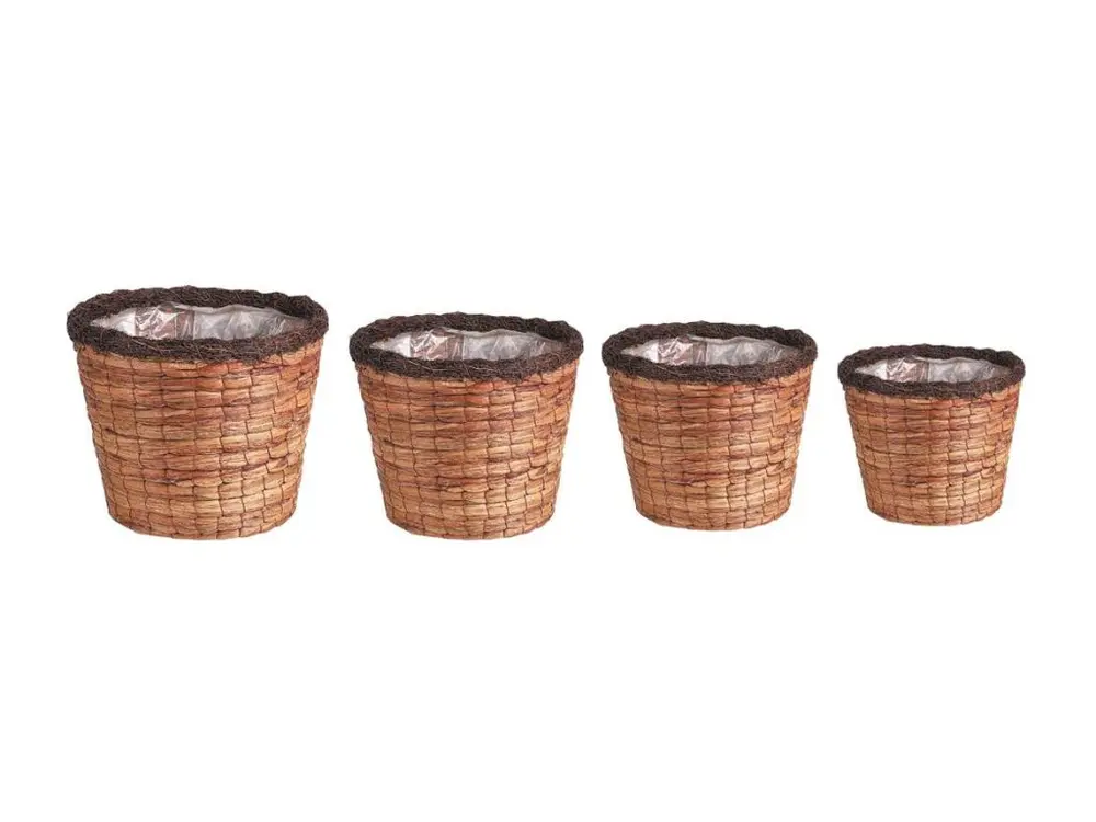 Cache-pots ronds en jacinthe (lot de 4)