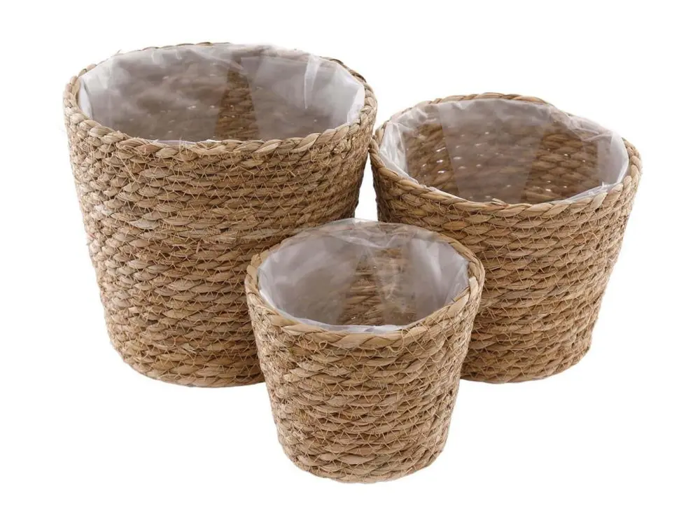 Set de 3 cache-pots en jacinthe