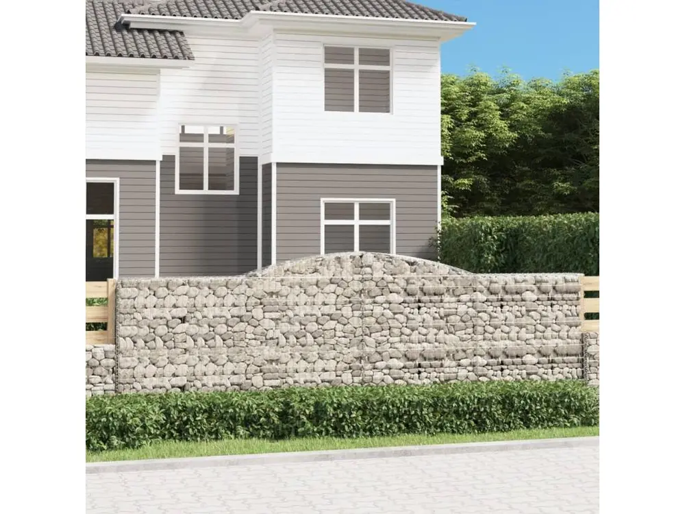 Paniers à gabions arqués 8 pcs 400x50x120-140 Fer galvanisé