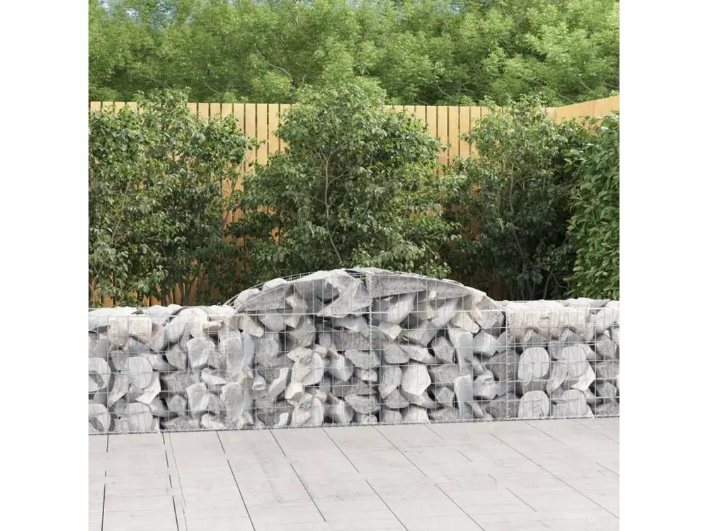 Paniers à gabions arqués 6 pcs 300x50x60-80 fer galvanisé