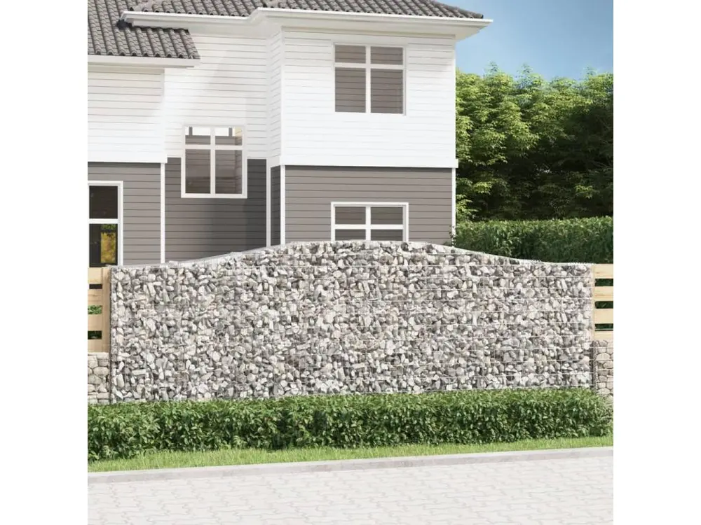 Paniers à gabions arqués 15 pcs 400x50x140-160 Fer galvanisé