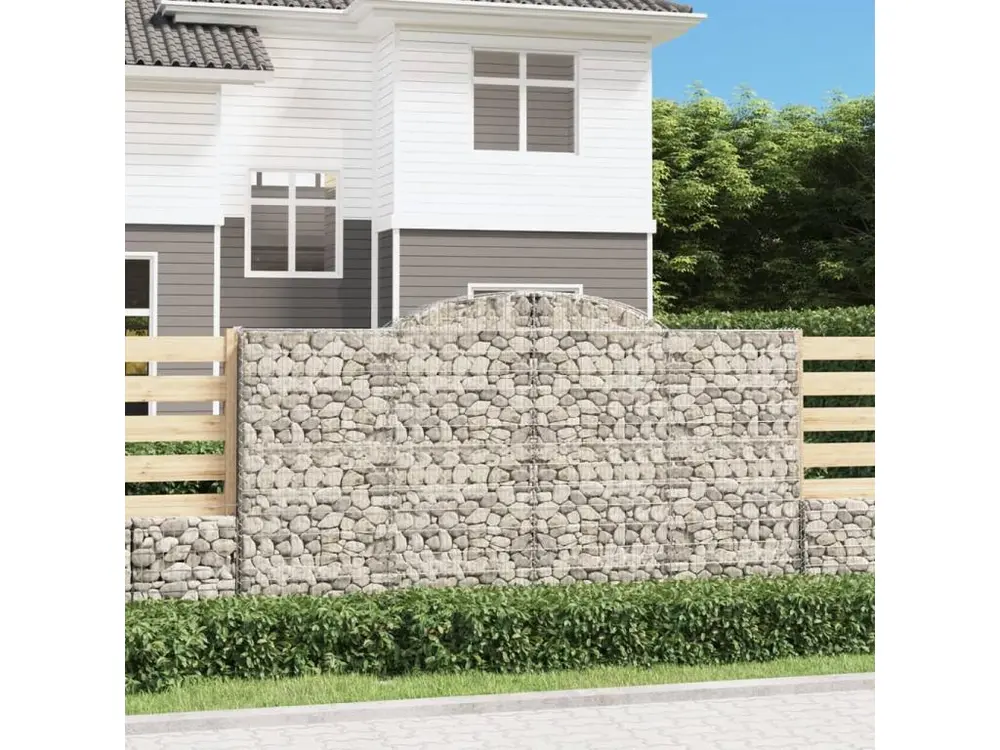 Paniers à gabions arqués 6 pcs 300x50x160-180 fer galvanisé