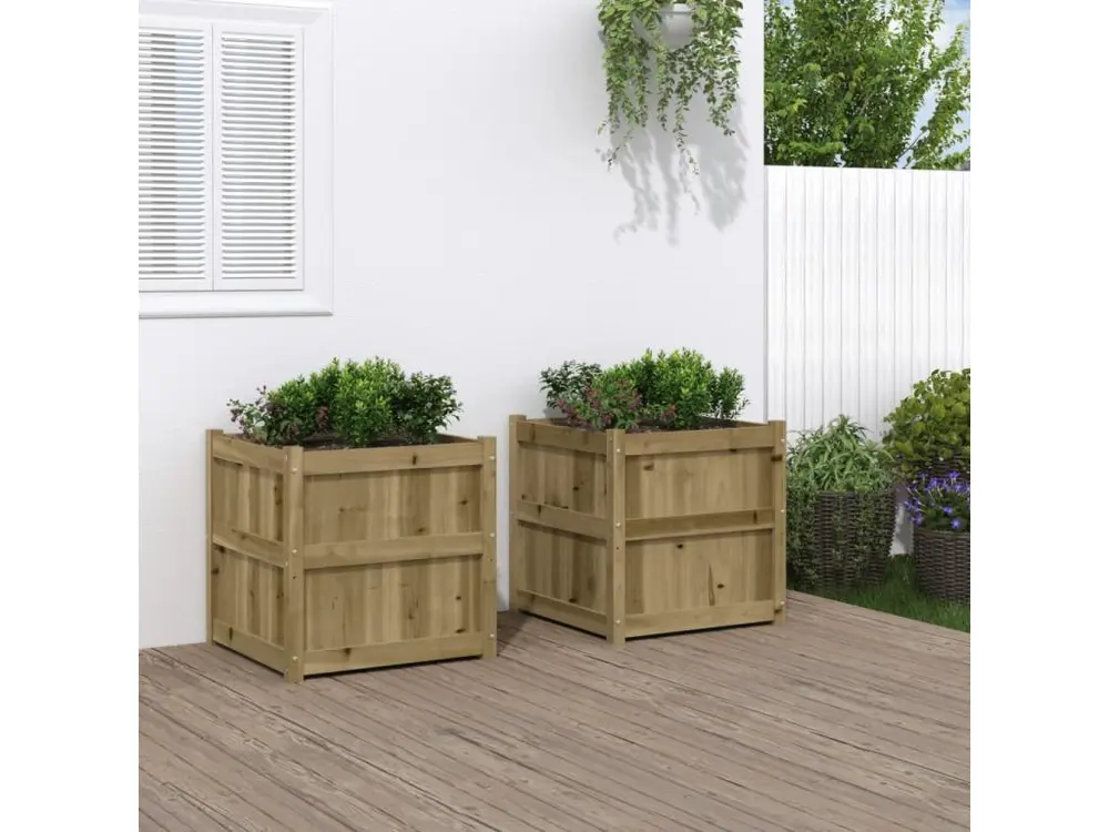 Jardinières 2 pcs bois de pin imprégné