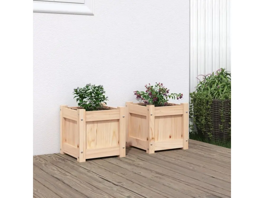 Jardinières 2 pcs bois de pin massif