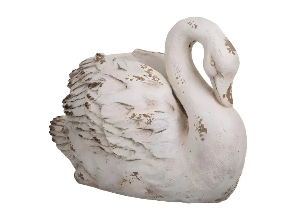 Cache-pot cygne décoratif en magnésie 61x36x46h