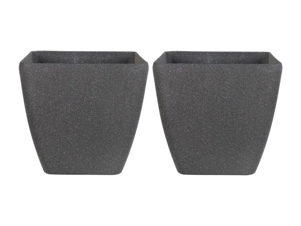 Lot de 2 cache-pots gris 49 x 49 x 49 cm ZELI