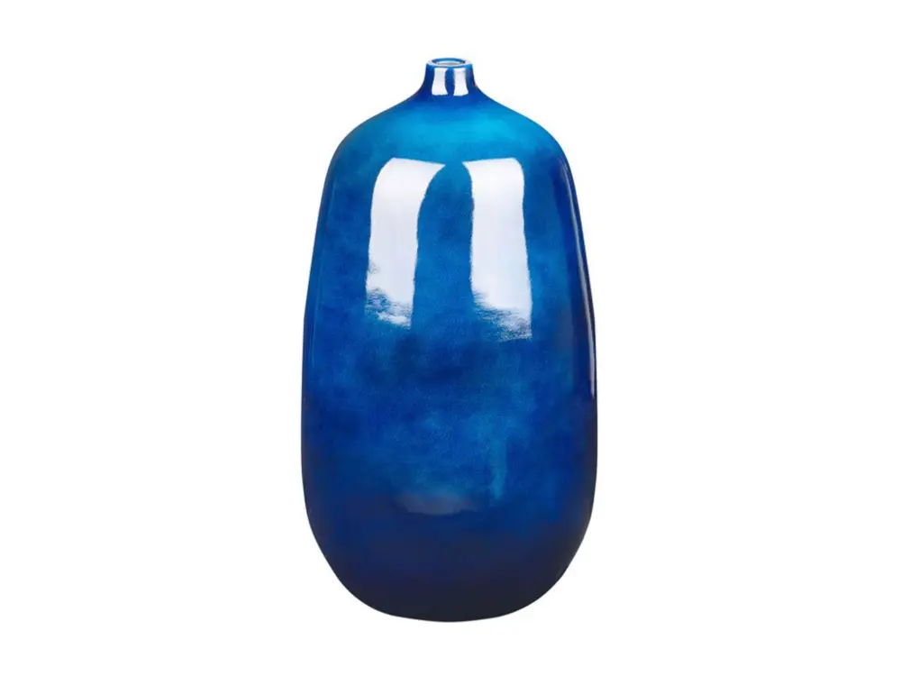 Vase à fleurs en terre cuite 45 cm bleu VITORIA