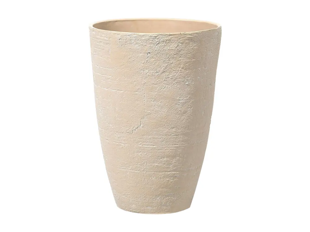 Cache-pot beige en pierre en forme de vase CAMIA