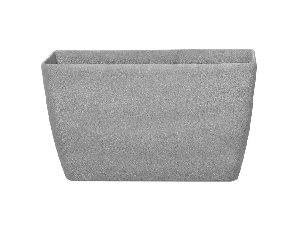 Long cache pot rectangulaire en pierre grise BARIS