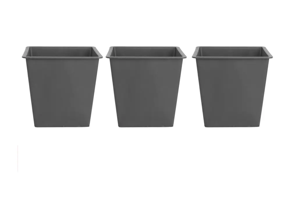 Lot de 3 pots de fleurs carrés 42 x 42 cm avec système irrigation BALZO