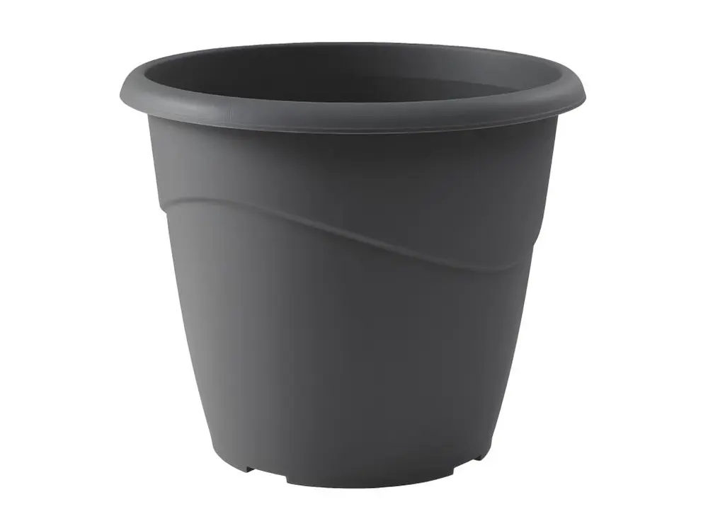 EDA Pot de fleur rond non percé Marina - Ø 40 x H 33,7 cm - 23 L - Gris anthracite