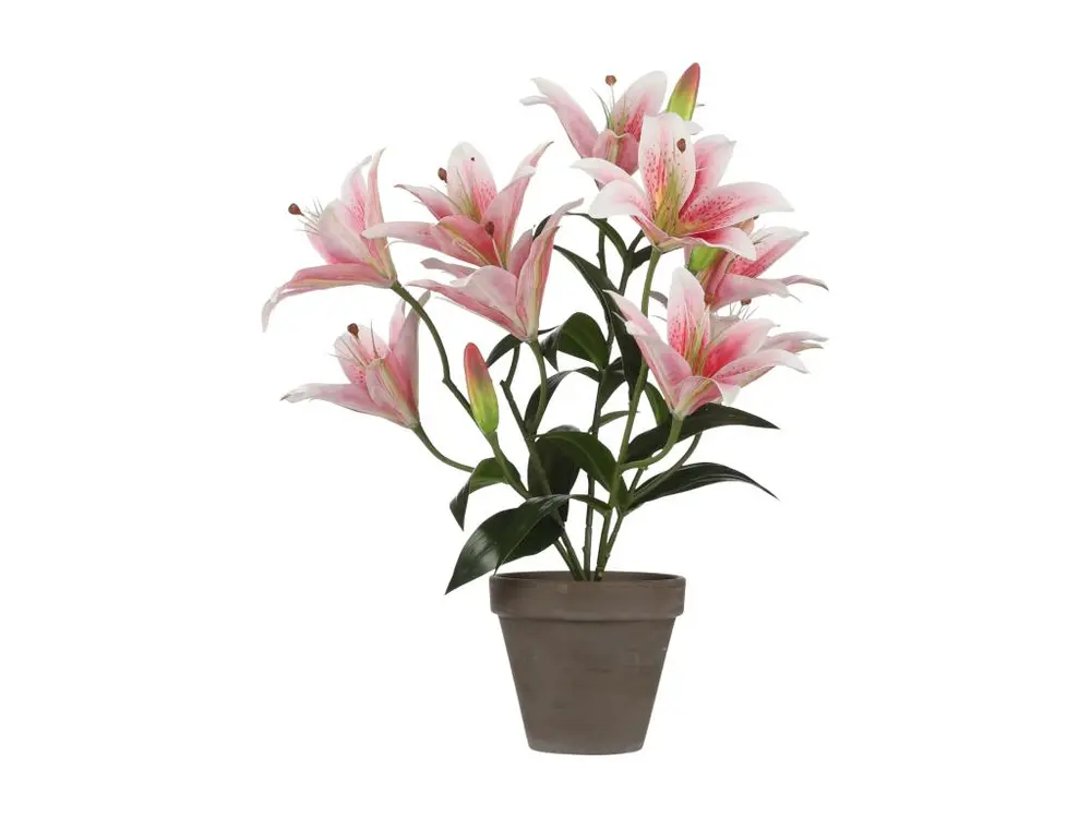 Plante artificielle en polyester et terre cuite - Ø45 x 47 - Rose - TIGERLILY