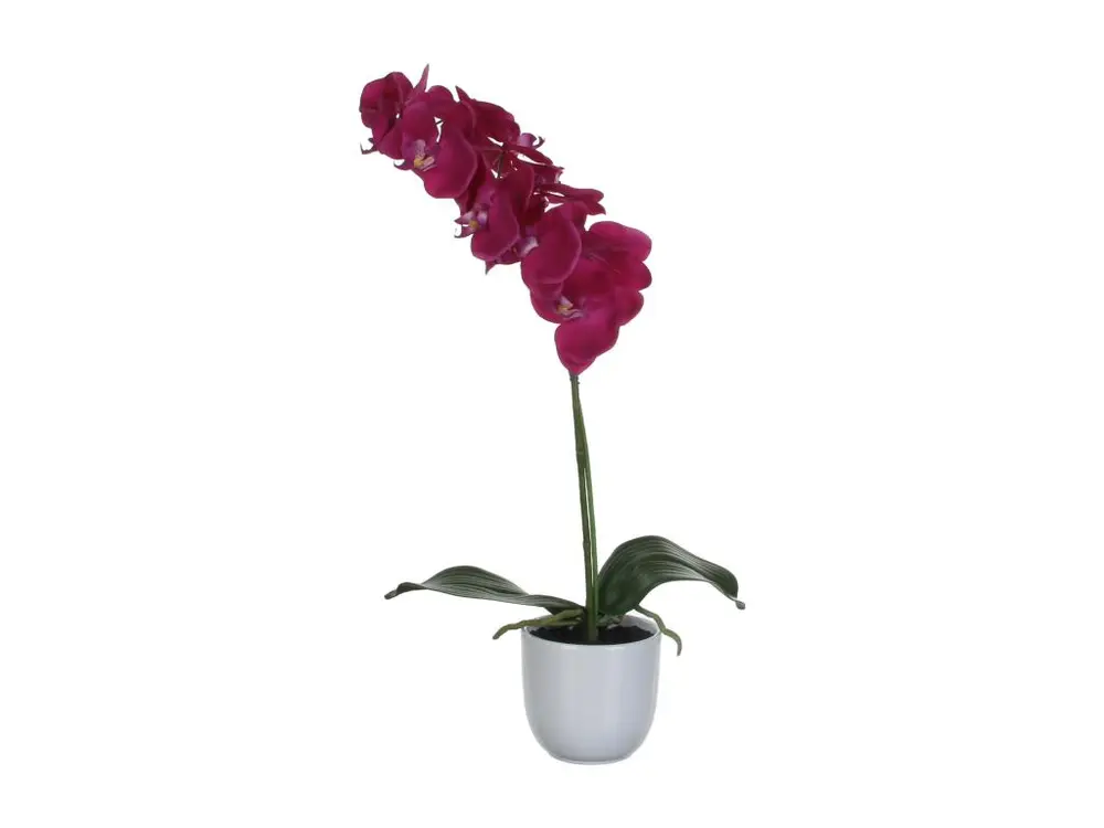 Plante artificielle en polyester et céramique - 60 x Ø16 - Violet - PHALAENOPSIS