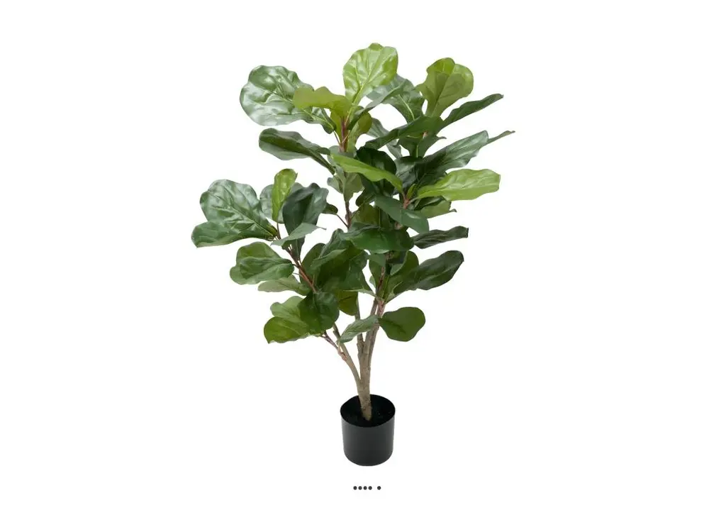 Ficus Lyrata factice tronc PE en pot Figuier factice H90cm D65cm Vert - choisissez votre hauteur: H 90 cm - couleur: Vert