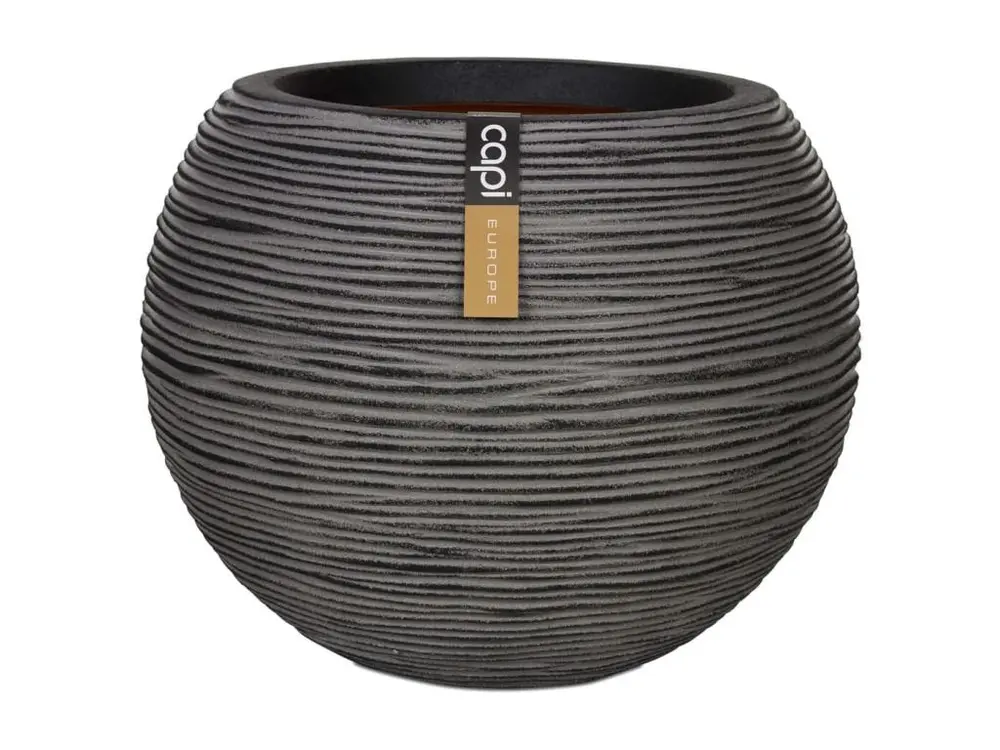 Pot à fleurs Rib Rond 40 x 32 cm Anthracite KOFZ270