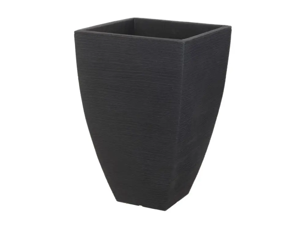 Pot à fleurs nervuré quadrilatéral 43 cm Anthracite