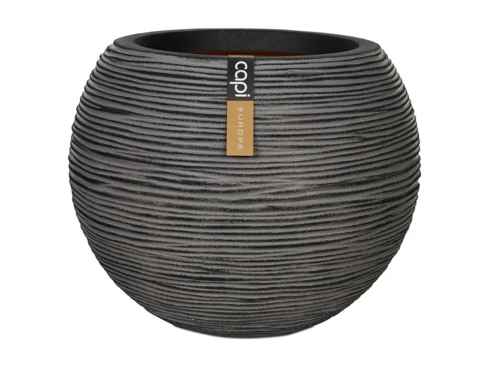 Pot à fleurs Rib Rond 62 x 48 cm Anthracite KOFZ271