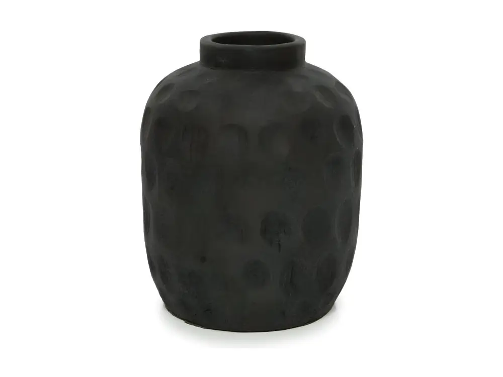 Vase en terre cuite noire 20x20x22 cm