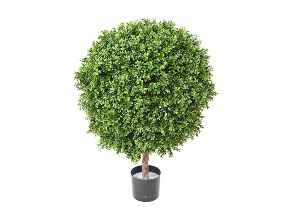 Buis artificiel sur tronc en pot pour extérieur anti-UV H 90 cm D 70 cm - choisissez votre hauteur: H 90 cm - couleur: Vert